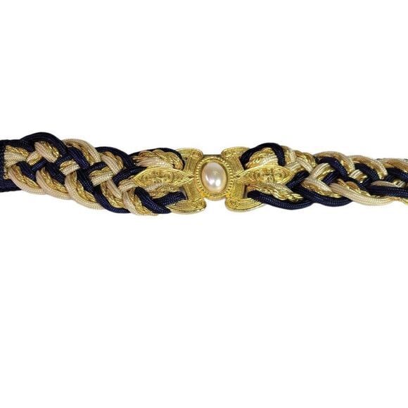 Vintage Women's Belt Woven Braided Fabric 34" - Picture 1 of 11